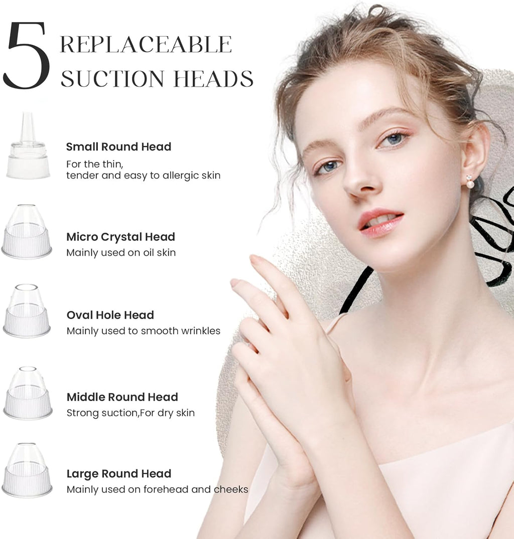 2025 Blackhead Remover Pore Vacuum,Facial Pore Cleaner-5 Suction Power,5 Probes,Usb Rechargeable Blackhead Vacuum Kit Electric Acne Extractor Tool for Adult